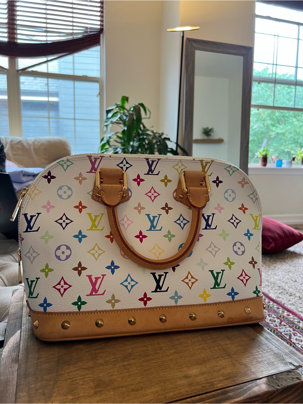 Louis Vuitton Takashi Murakami Monogram Multicolore Alma PM in White